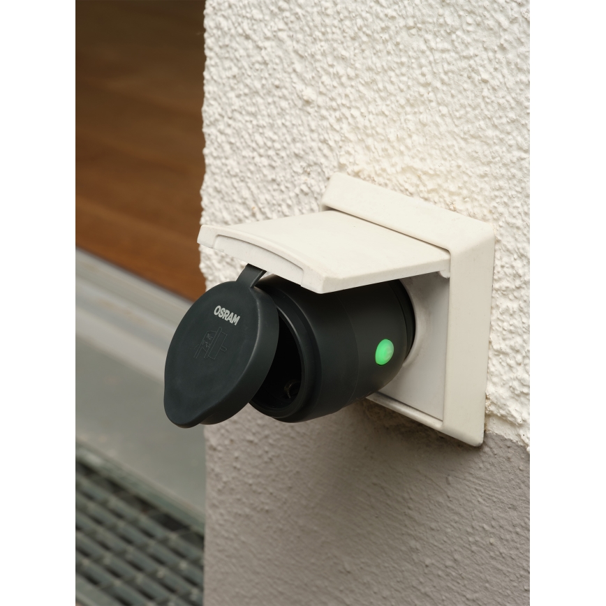 Osram - Έξυπνη εξωτερική πρίζα SMART+ MATTER SCHUKO 3680W/230V/16A IP44 Wi-Fi