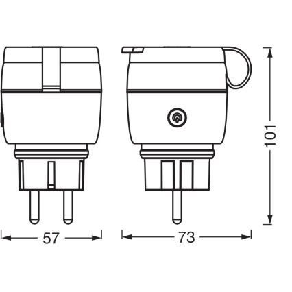 Osram - Έξυπνη εξωτερική πρίζα SMART+ MATTER SCHUKO 3680W/230V/16A IP44 Wi-Fi