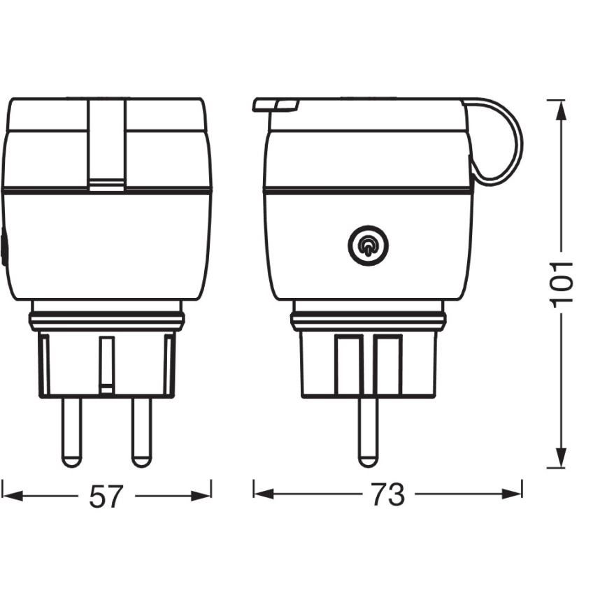 Osram - Έξυπνη εξωτερική πρίζα SMART+ MATTER SCHUKO 3680W/230V/16A IP44 Wi-Fi