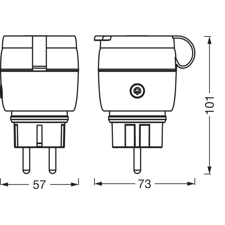 Osram - Έξυπνη εξωτερική πρίζα SMART+ SCHUKO 3680W/230V/16A IP44