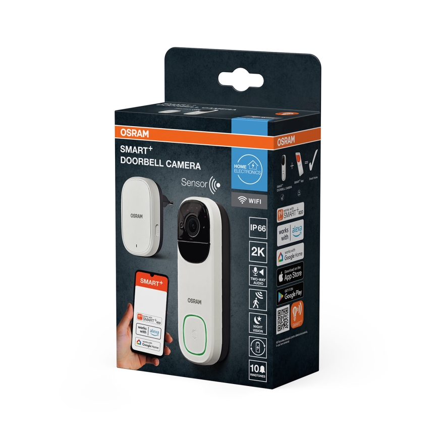 Osram - Έξυπνο βίντεο-κουδούνι με αισθητήρα 2K SMART+ 230V IP66 Wi-Fi