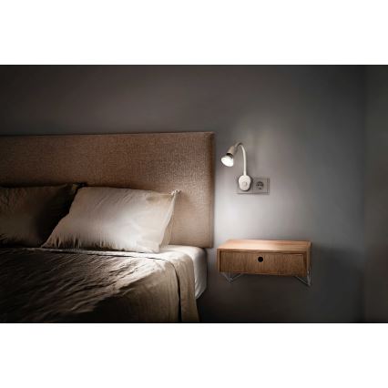 Osram - Εύκαμπτο επιτοίχιο φωτιστικό PLUG TUBE FLEX 1xGU10/5W/230V λευκό