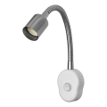 Osram - Ευέλικτο επιτοίχιο φωτιστικό PLUG TUBE FLEX 1xGU10/5W/230V ματ χρώμιο/λευκό