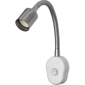 Osram - Ευέλικτο επιτοίχιο φωτιστικό PLUG TUBE FLEX 1xGU10/5W/230V ματ χρώμιο/λευκό