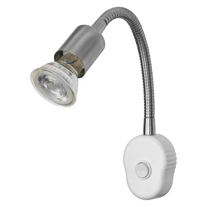 Osram - Ευέλικτο επιτοίχιο φωτιστικό PLUG TUBE FLEX 1xGU10/5W/230V ματ χρώμιο/λευκό