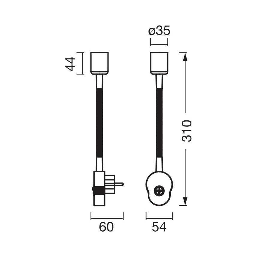 Osram - Ευέλικτο επιτοίχιο φωτιστικό PLUG TUBE FLEX 1xGU10/5W/230V ματ χρώμιο/λευκό