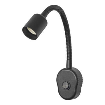Osram - Ευέλικτο επιτοίχιο φωτιστικό PLUG TUBE FLEX 1xGU10/5W/230V μαύρο