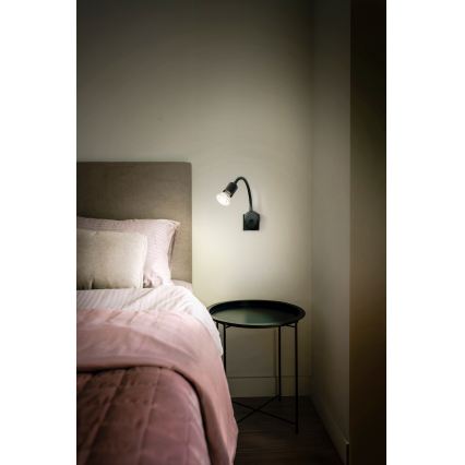 Osram - Ευέλικτο επιτοίχιο φωτιστικό PLUG TUBE FLEX 1xGU10/5W/230V μαύρο
