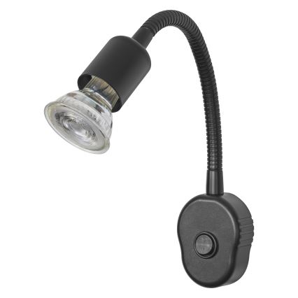Osram - Ευέλικτο επιτοίχιο φωτιστικό PLUG TUBE FLEX 1xGU10/5W/230V μαύρο
