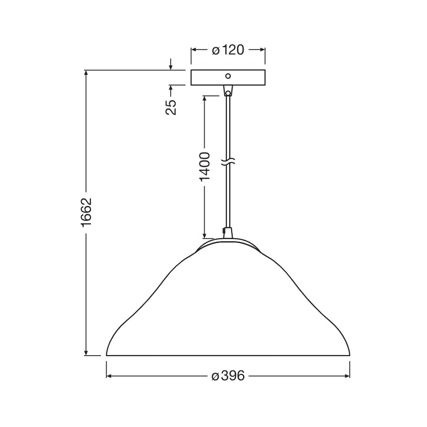 Osram - Μονόφωτο κρεμαστό φωτιστικό με καλώδιο LOTUS LEAF 1xE27/9W/230V διάμ. 39,6 cm