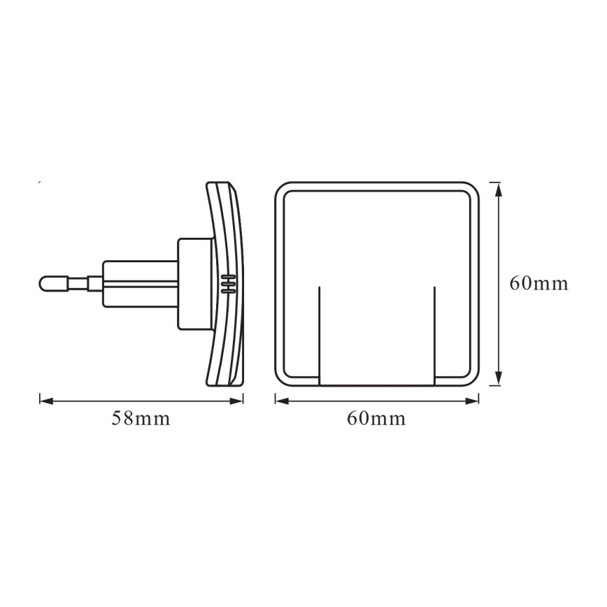 Osram - νυχτερινό φωτιστικό LED με αισθητήρα λυκόφωτος LUNETTA LED/0,3W/230V λευκό