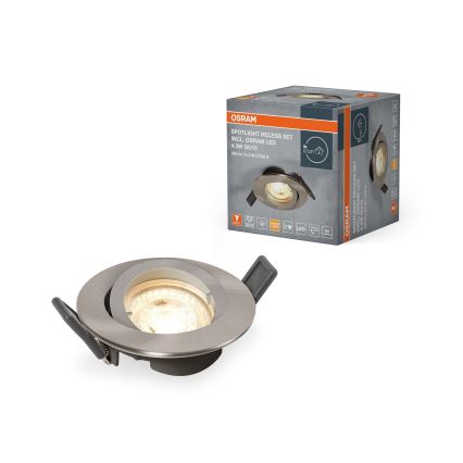 Osram - Χωνευτό φωτιστικό LED SPOT 1xGU10/4,3W/230V 2700K CRI 90 ματ χρώμιο