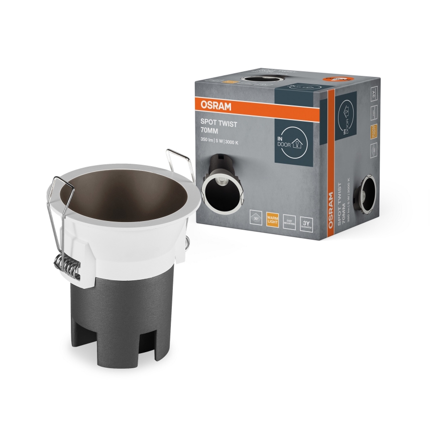 Osram - Χωνευτό φωτιστικό οροφής SPOT TWIST LED/5W/230V 3000K Ø 7 cm λευκό/μαύρο