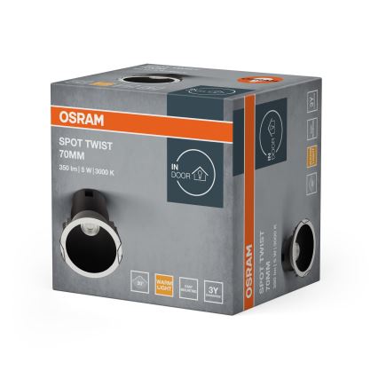 Osram - Χωνευτό φωτιστικό οροφής SPOT TWIST LED/5W/230V 3000K Ø 7 cm λευκό/μαύρο