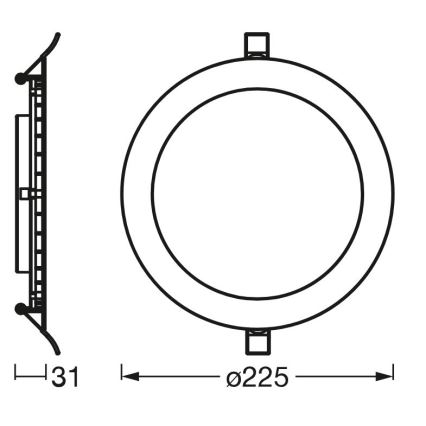 Osram - Χωνευτό Φωτιστικό LED SLIM LED/22W/230V 3000K