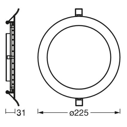 Osram - Χωνευτό Φωτιστικό LED SLIM LED/22W/230V 4000K
