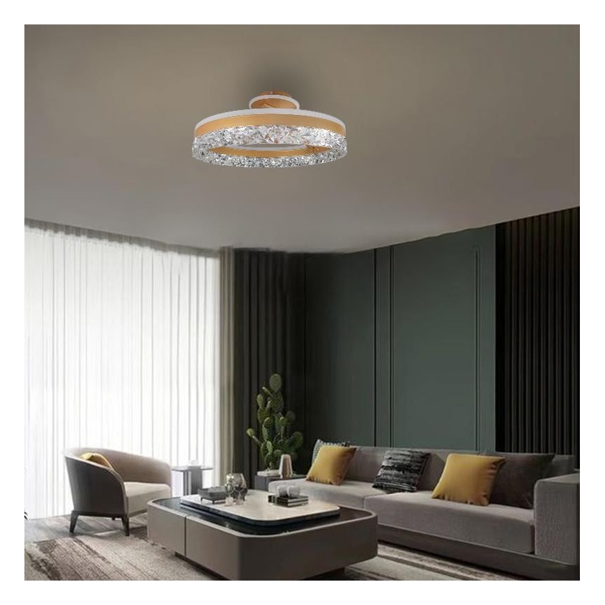 Σταθερό πολύφωτο dimming LED LED/86W/230V 3000-6500K χρυσαφί + τηλεχειριστήριο