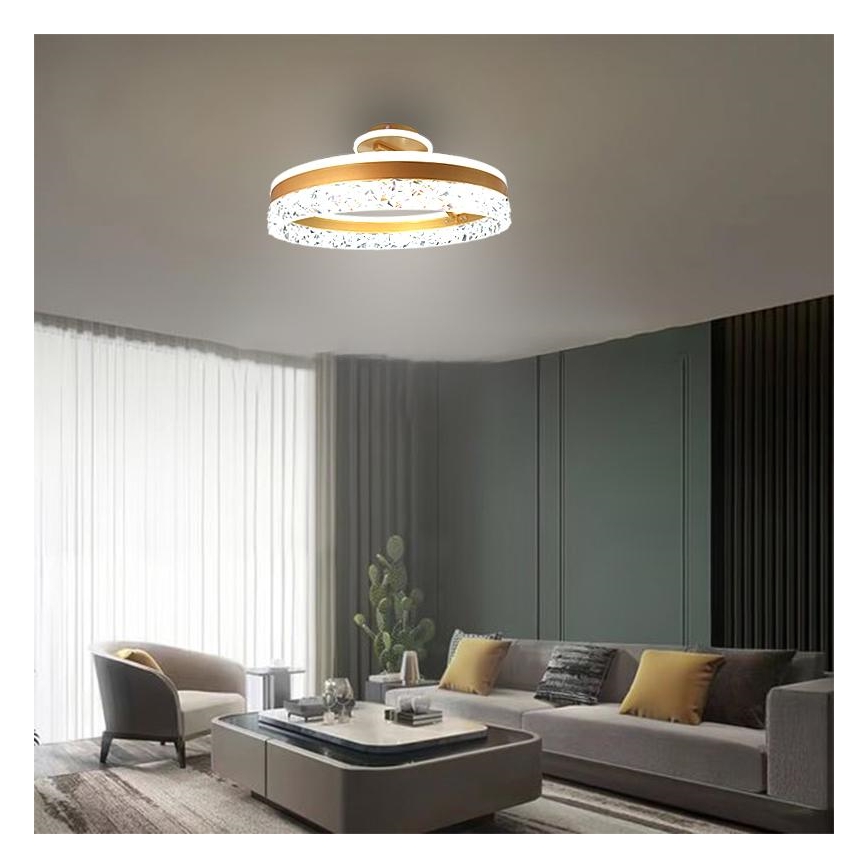 Σταθερό πολύφωτο dimming LED LED/86W/230V 3000-6500K χρυσαφί + τηλεχειριστήριο