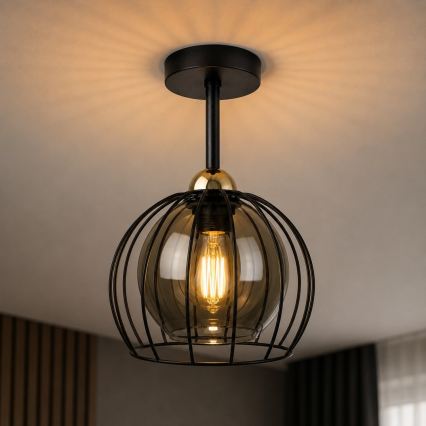 Σταθερό πολύφωτο SOLO BLACK 1xE27/60W/230V μαύρο/χρυσαφί