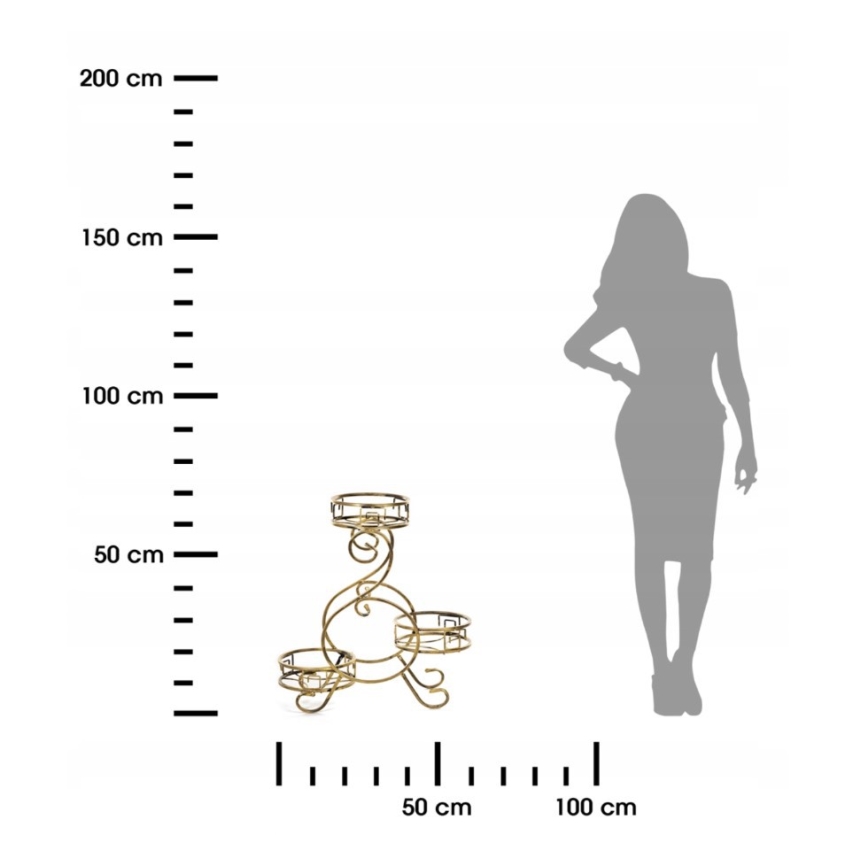 Βάση για λουλούδια 64x60 εκ. σε χρυσό χρώμα
