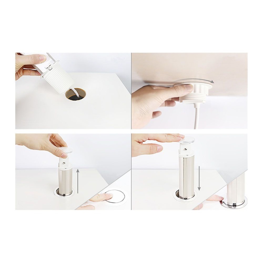 Στήλη πριζών για επιφάνεια γραφείου 2x230V + USB-A + USB-C