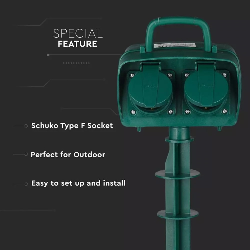 Στήλη υποδοχής πρίζας εξωτερικού χώρου SCHUKO 4Z 230V IP44