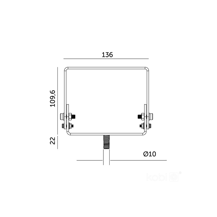 Στήριγμα για βιομηχανικό φωτιστικό HIGHBAY, μαύρο