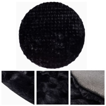Στρογγυλό χαλί RABBIT BUBBLE 160 cm, μαύρο