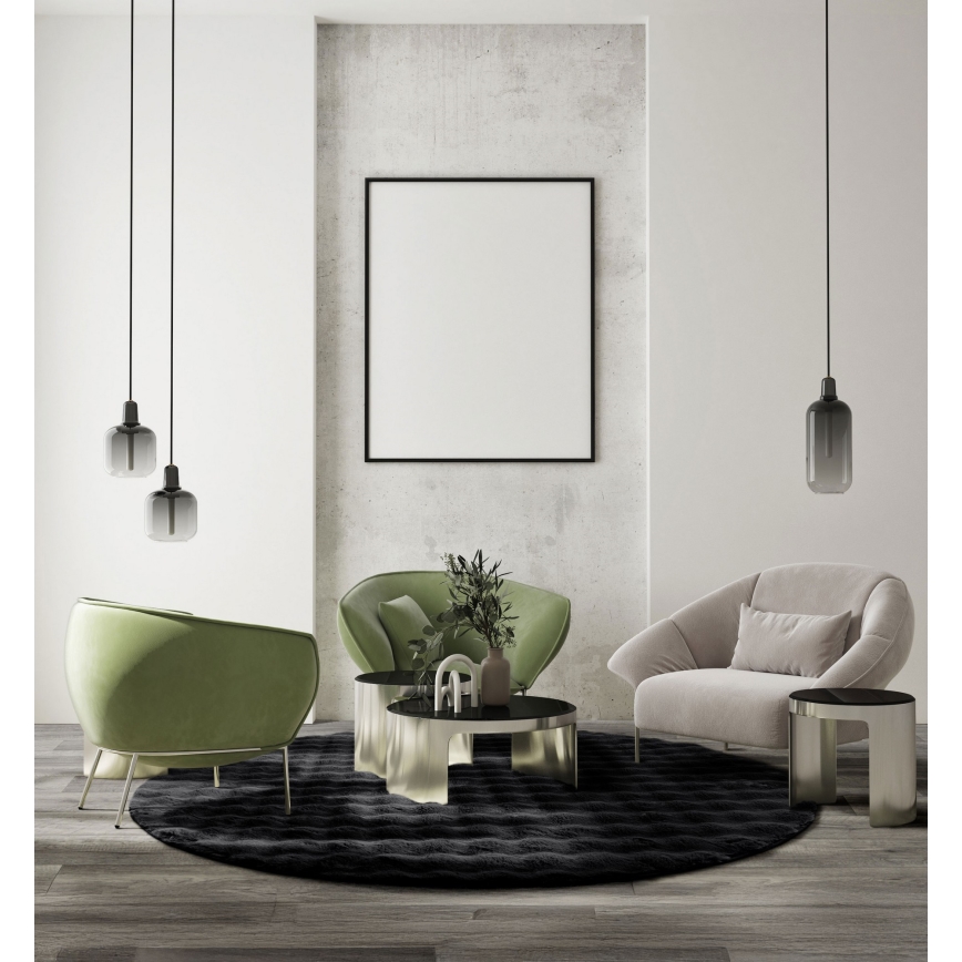 Στρογγυλό χαλί RABBIT BUBBLE 160 cm, μαύρο