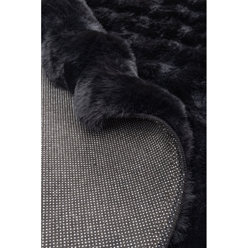 Στρογγυλό χαλί RABBIT BUBBLE 160 cm, μαύρο