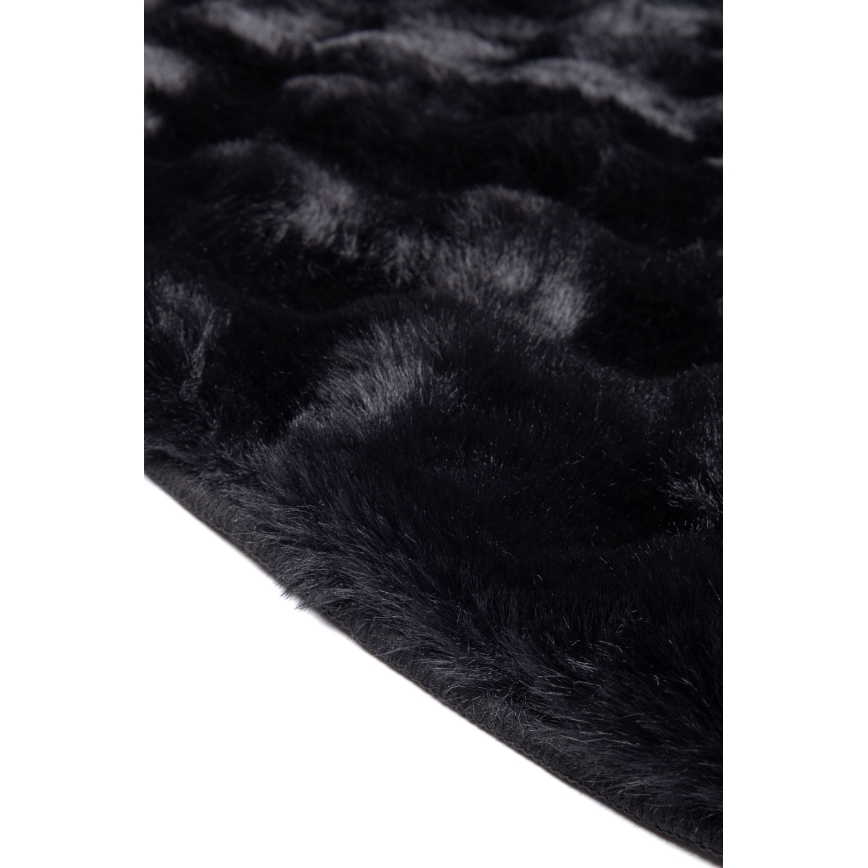 Στρογγυλό χαλί RABBIT BUBBLE 160 cm, μαύρο