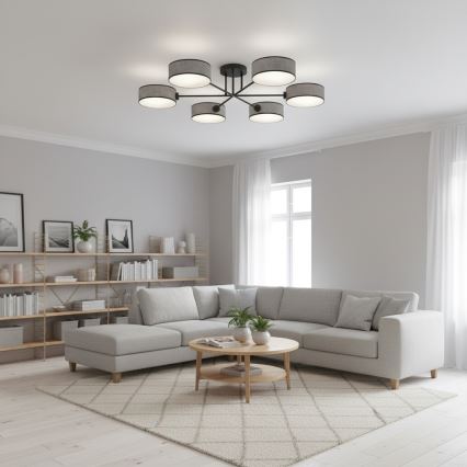 Στερεωμένο φωτιστικό οροφής MAGA 6xE14/10W/230V, γκρι