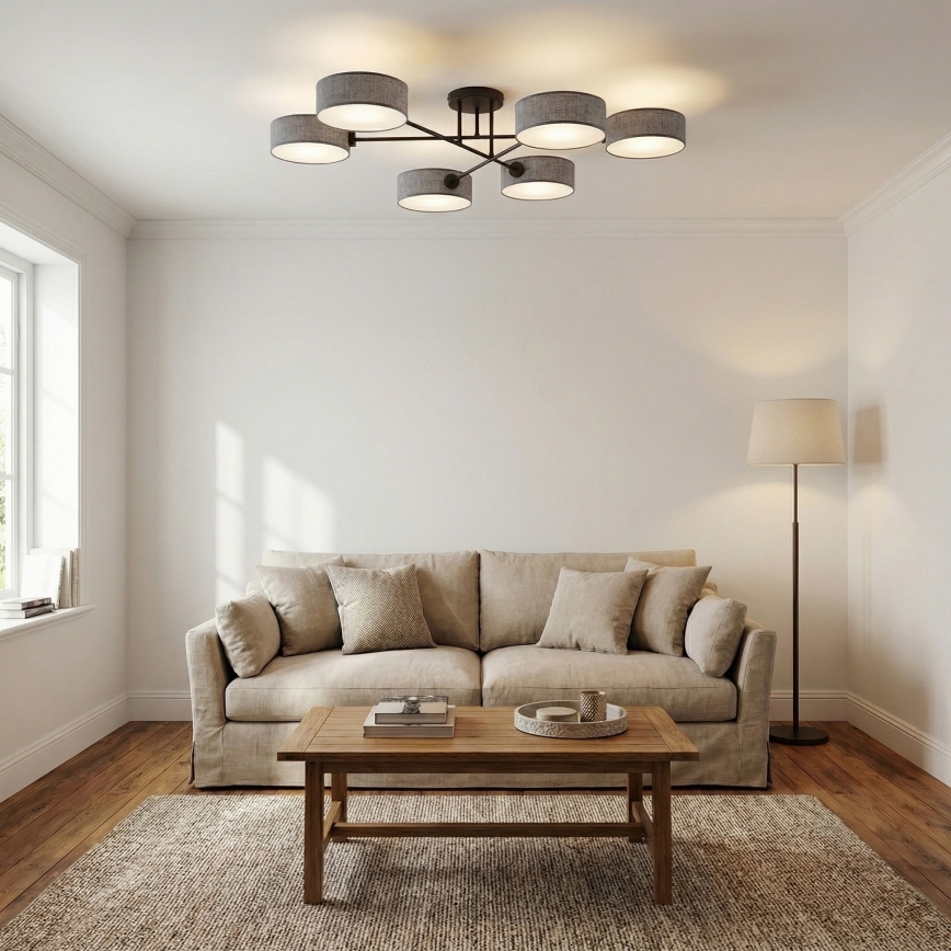 Στερεωμένο φωτιστικό οροφής MAGA 6xE14/10W/230V, γκρι