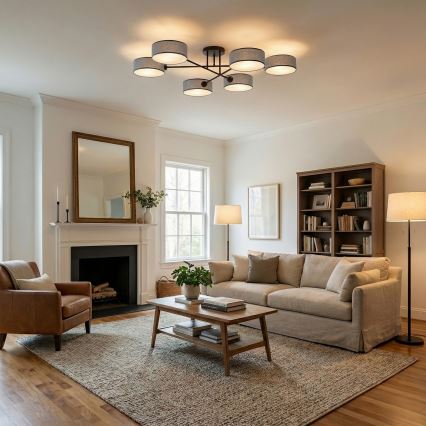 Στερεωμένο φωτιστικό οροφής MAGA 6xE14/10W/230V, γκρι