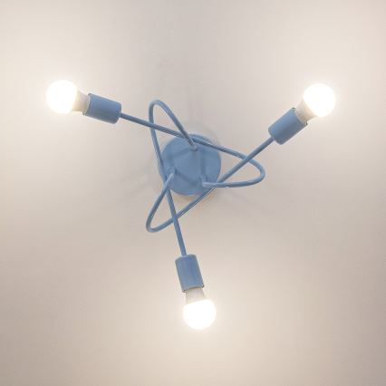 Στερεωμένο φωτιστικό οροφής OXFORD 3xE27/15W/230V μπλε