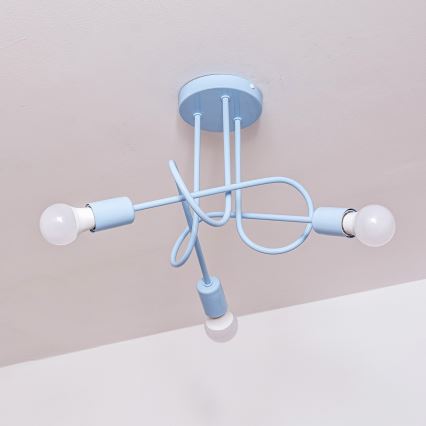Στερεωμένο φωτιστικό οροφής OXFORD 3xE27/15W/230V μπλε