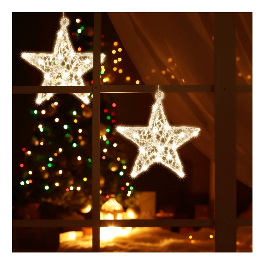 Στολισμός παραθύρου με LED 20xLED/2xAA