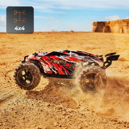 Overmax - τηλεκατευθυνόμενο RC αυτοκίνητο 2 σε 1 X-MONSTER 3.5 1700 mAh μαύρο/κόκκινο/πράσινο