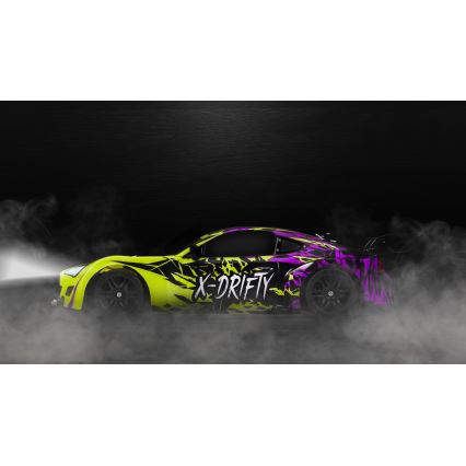 Overmax - RC drift αυτοκίνητο με τηλεχειριστήριο X-DRIFT 1000 mAh κίτρινο/μωβ