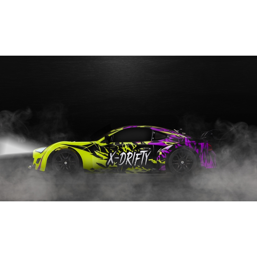Overmax - RC drift αυτοκίνητο με τηλεχειριστήριο X-DRIFT 1000 mAh κίτρινο/μωβ