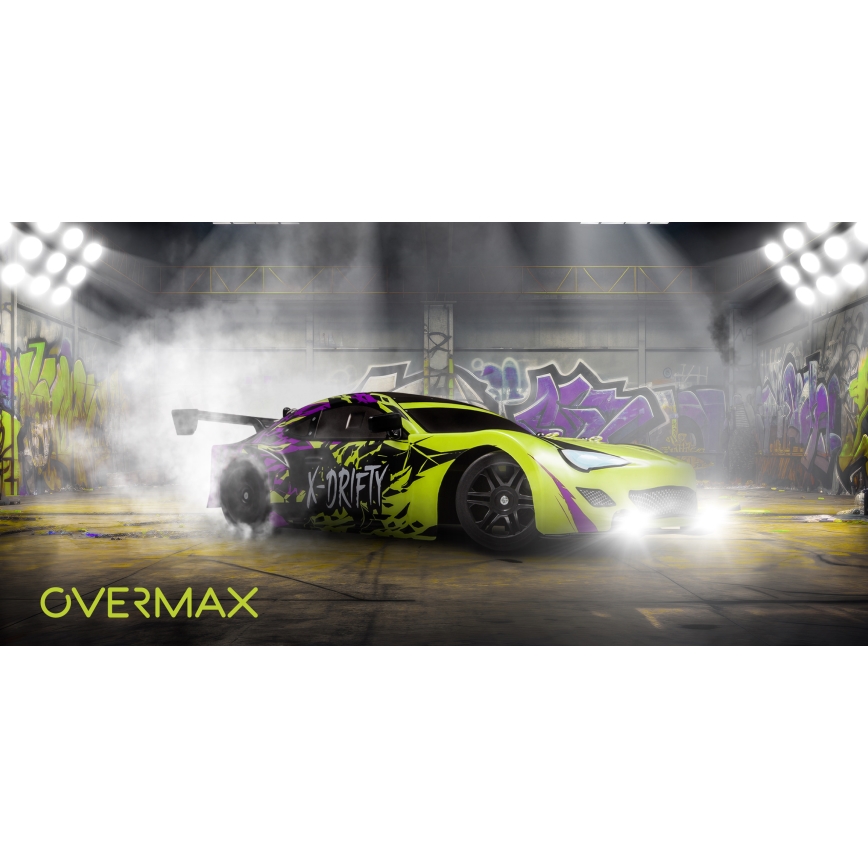 Overmax - RC drift αυτοκίνητο με τηλεχειριστήριο X-DRIFT 1000 mAh κίτρινο/μωβ