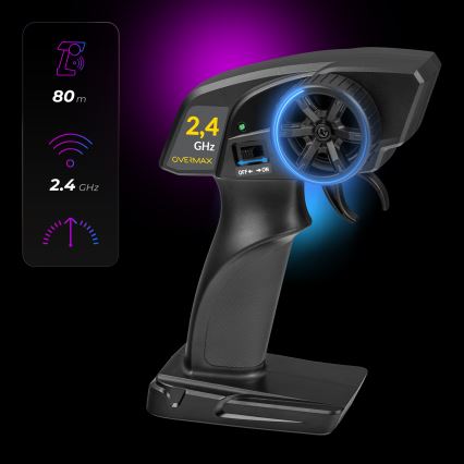 Overmax - RC drift αυτοκίνητο με τηλεχειριστήριο X-DRIFT 1000 mAh κίτρινο/μωβ