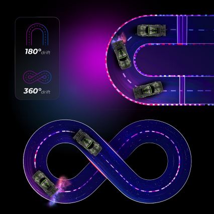 Overmax - RC drift αυτοκίνητο με τηλεχειριστήριο 2 σε 1 X-OVERSLIDE 1000 mAh μαύρο/πράσινο/μπλε/κόκκινο