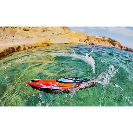 Overmax - τηλεκατευθυνόμενο σκάφος RC X-TIDE 2400 mAh μαύρο/πορτοκαλί