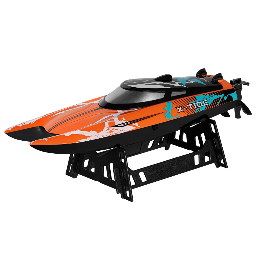 Overmax - τηλεκατευθυνόμενο σκάφος RC X-TIDE 2400 mAh μαύρο/πορτοκαλί