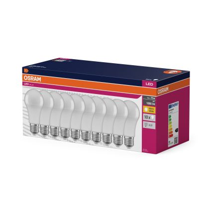 Σετ 10x LED λάμπες CLASSIC A75 E27/10W/230V 2700K - Osram