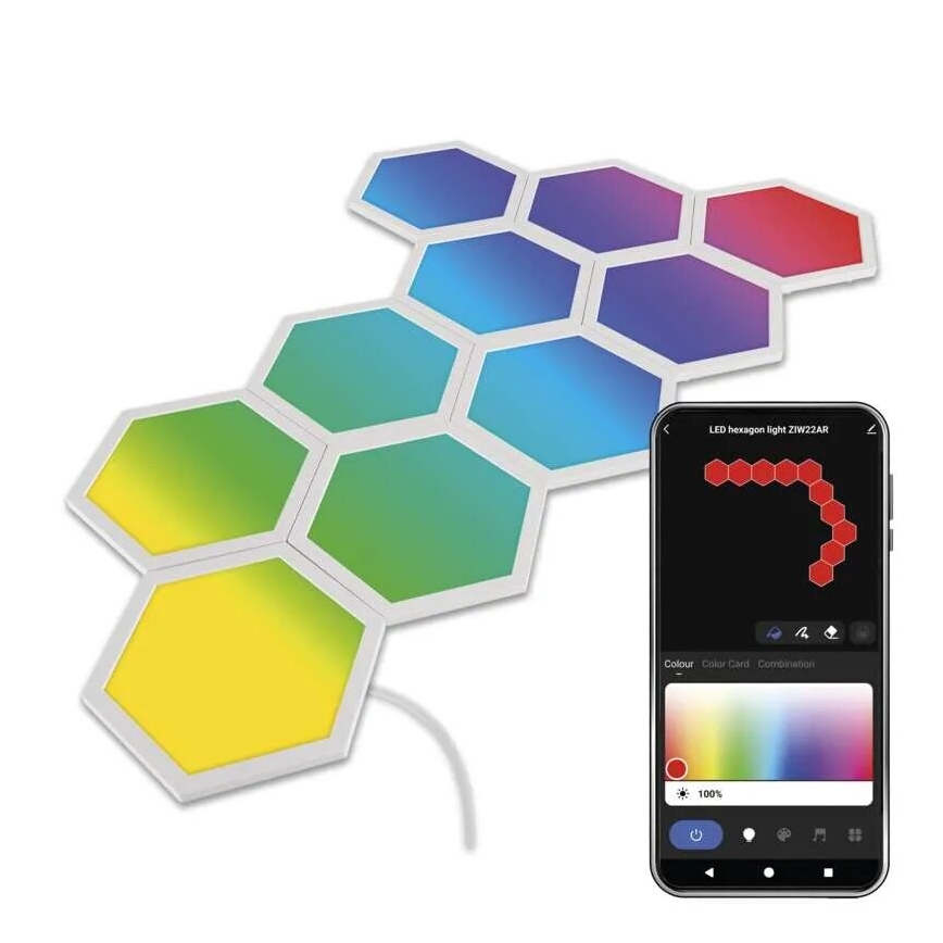 ΣΕΤ 10x RGBIC Πάνελ dimming LED/1,9W/230V Wi-Fi Tuya