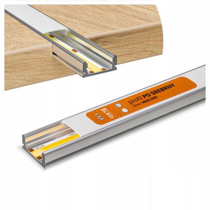 ΣΕΤ 1x LED RGBW ρυθμιζόμενη λωρίδα NEO LITE MUSIC LED/24W/230V 5 m IP65 Wi‑Fi Tuya + 5x προφίλ εντοιχισμού 1 m ασημί/λευκό + τηλεχειριστήριο