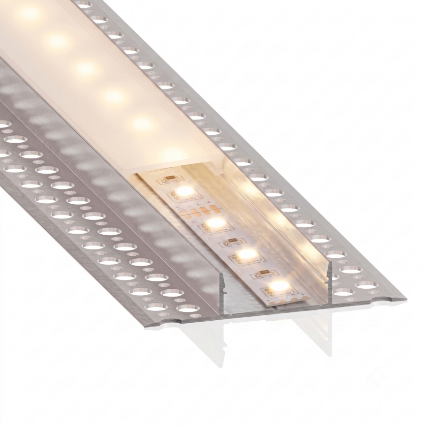Σετ 1x LED ταινία MYLIVING LIGHTSTRIP LED/22W/230V 5 m + 5x εντοιχιζόμενα προφίλ 1 m ασημί/λευκό