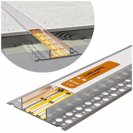 Σετ 1x LED ταινία με αισθητήρα κίνησης FLEX LED/3,6W/4xAA 2 m + 2x εντοιχισμένα προφίλ 1 m ασημί/λευκό